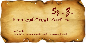 Szentgyörgyi Zamfira névjegykártya